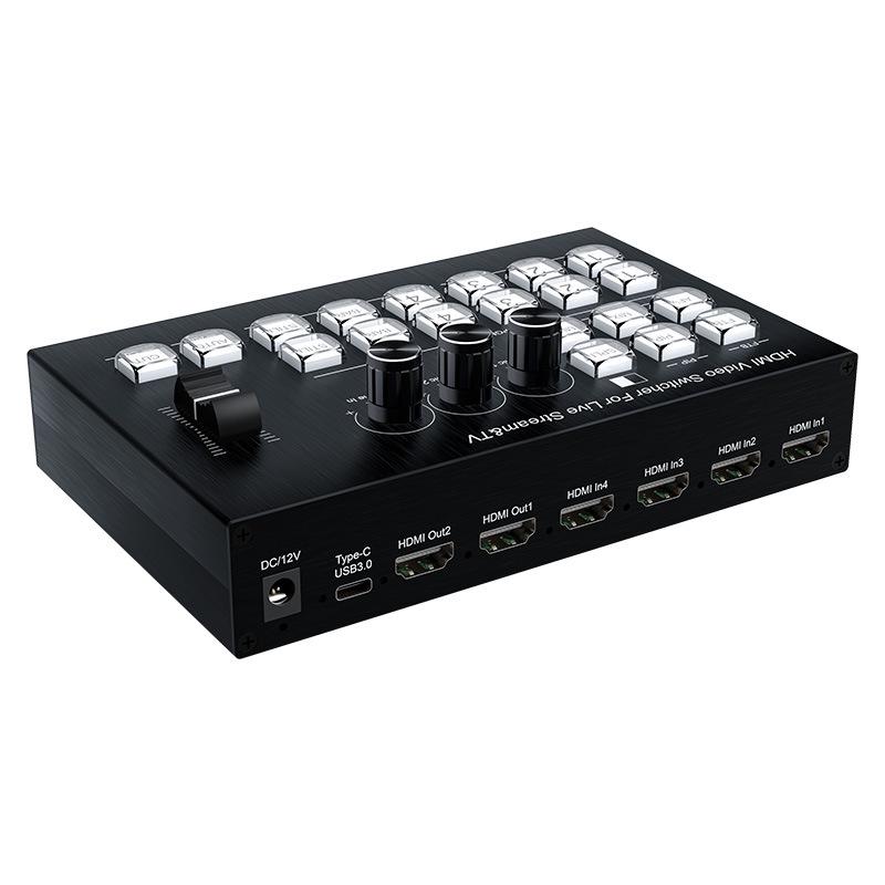 4x2 HDMI Switcher with Type-C Capture & OSD Display - 4-Channel Game Switch