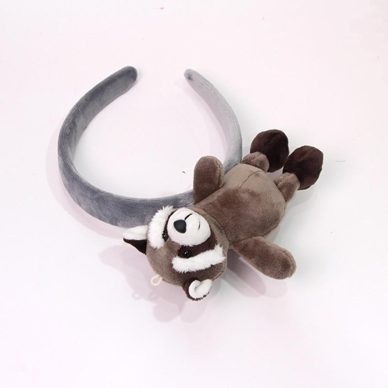 Children's Cartoon Raccoon Hair Hoop Comfortable Stretchy Hairband Stylish Headdress Daily Wear Play Costume