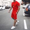 New Men's Summer Street Men's Short-sleeved Shorts Two-piece Men's Casual Sports Large Size Suit Men