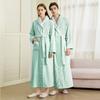 Men's Winter Shawl Collar Plush Fleece Bathrobe Soft Warm Long Sleeve Robe with Pockets Spa Robes for Men Comfortable Fluffy Homewear Sleepwear