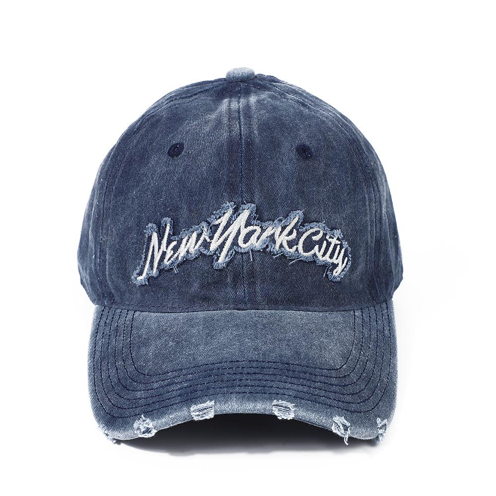 Baseball Cap Washed Baseball Cap Summer Outdoor Leisure Sports Hat Adjustable тёмно-синий
