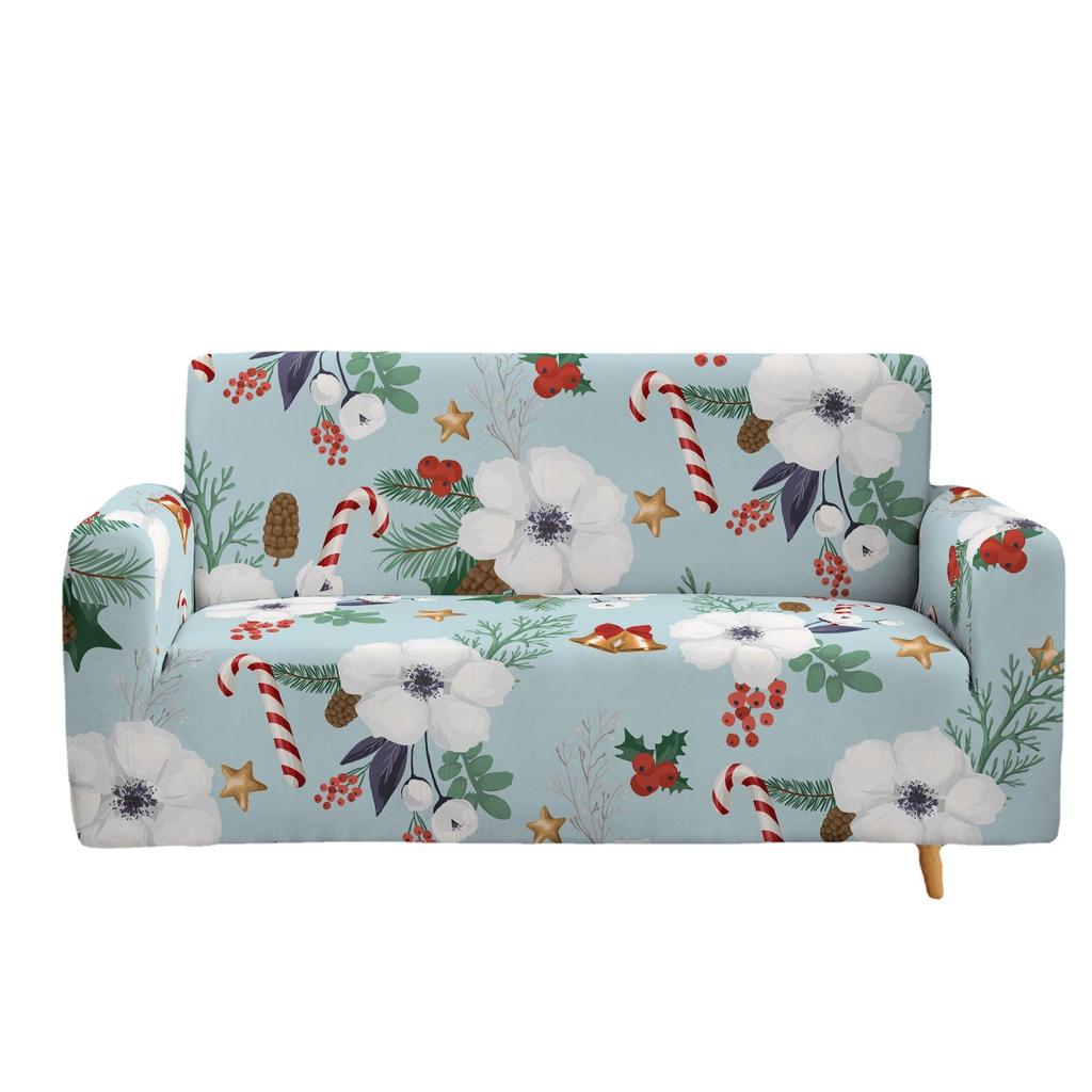 Flower And Flower Sofa Cover, Dustproof And Non-Slip Elastic All-Inclusive Three-Seat Sofa Cover