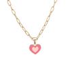 Trendy Dual Color Heart Necklace Fashionable Alloy Jewelry For Women Ideal Gift