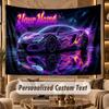 Car Racing (81) Theme Wall Tapestry Customized With Name Text Personalized Hanging Tapestry For Bedroom Living Room Decor