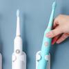 Bathroom Electric Toothbrush and Toothpaste Holder Storage Rack with Adhesive Mount ABS White Toothbrush Organizer