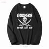 The Goonies Never Say Die Distressed Design T Shirt vintage Washed Comfortable graphic Top For Everyday Wear fashion Stretched
