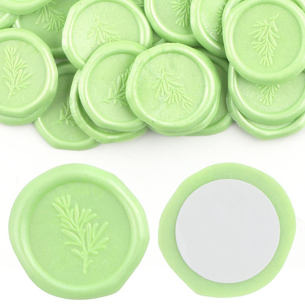 

30 Pcs Self Adhesive Olive Branches Stickers 7 Colors Wax Seal Stickers Rosemary Wedding Invitation Envelope Seal Stickers
