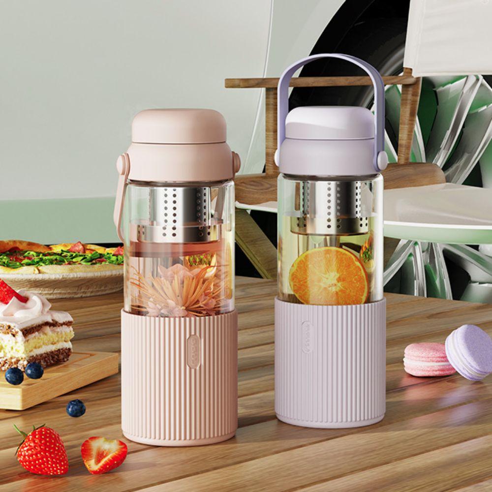 Glass Tea and Water Separator Cup with Filter Coffee Mug Portable Water Bottle  Girls