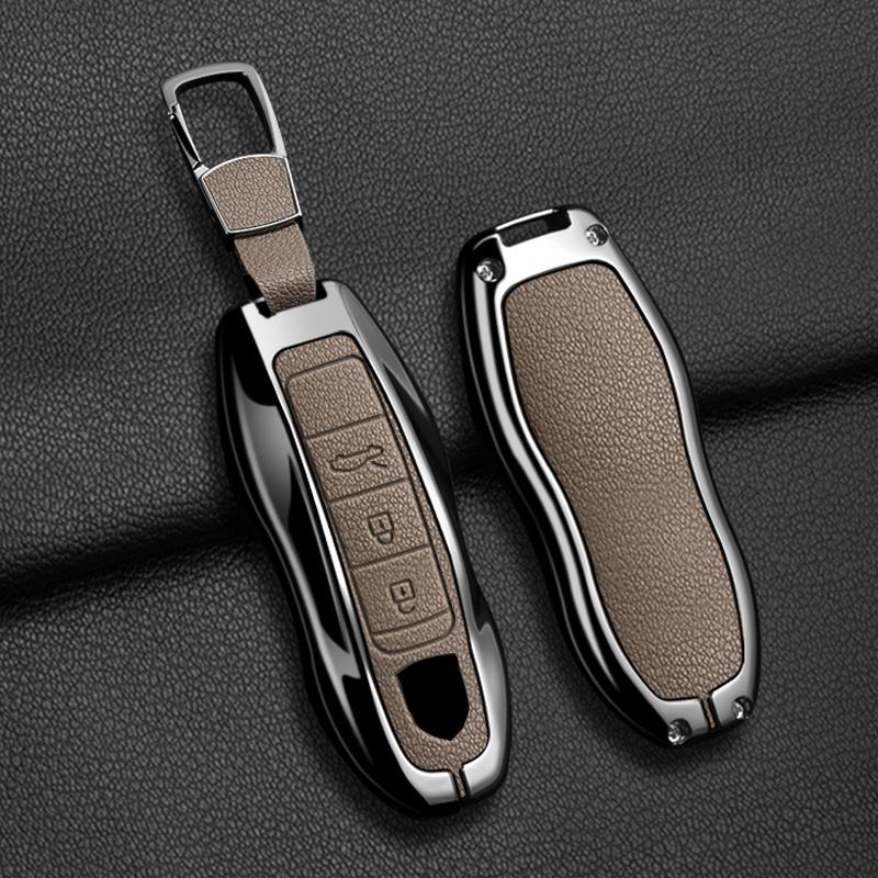 Car Key Case Cover For Porsche Panamera Spyder Carrera Macan Cayman Cayenne 911 970 981 991 Zinc Alloy Car Protector Keychains