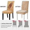 Thickened Wave Jacquard Chair Covers Washable Removable Dining Chair Covers Anti-Pilling Solid Color Chair Seat Covers Kitchen