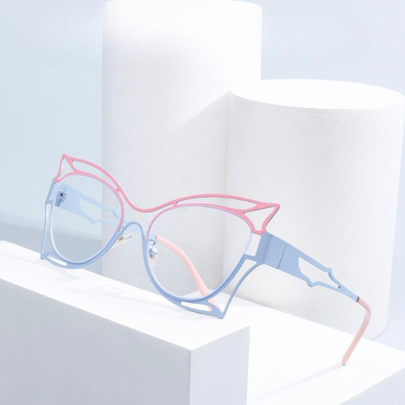 Fashion Vintage Cat Eye Women Anti-blue Light Big Frame Butterfly Frame Men Computer Eyeglasses