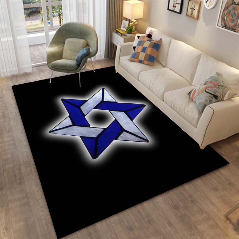 Sechszackiger Stern Davidstern Muster Teppich für Schlafzimmer Spielmatten Teppich Schlafzimmer Heimdekor Wohnzimmer Teppich Matte Weihnachtsgeschenk Teppich