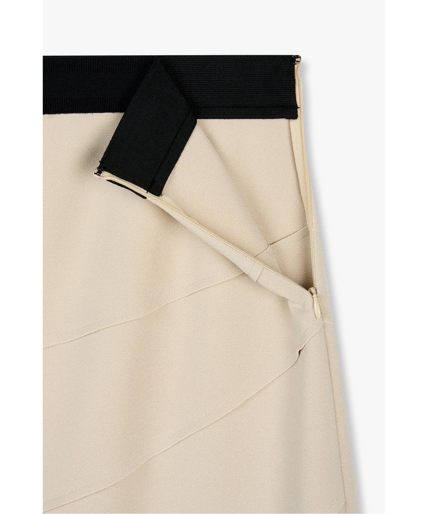 Bobeu Line Detail Flare Skirt_Light Beige_7156335002