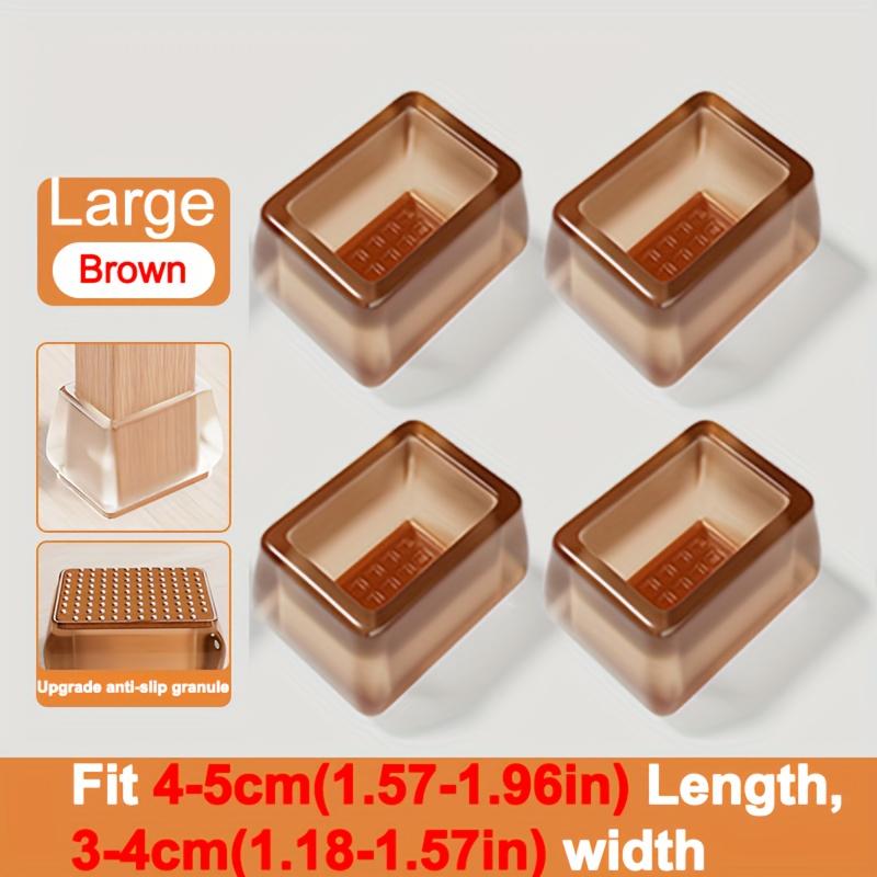 Upgrade Thick Super Wearproof Anti-Slip Granule Chair Leg Caps - Fit 0.79-1.18inch To 1.57-1.97inch Diameters and Widths - Plastic -Silent and Durable