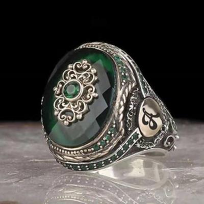 Viya Retro Zweifarbiger Herrenring mit Schwarzem Achat