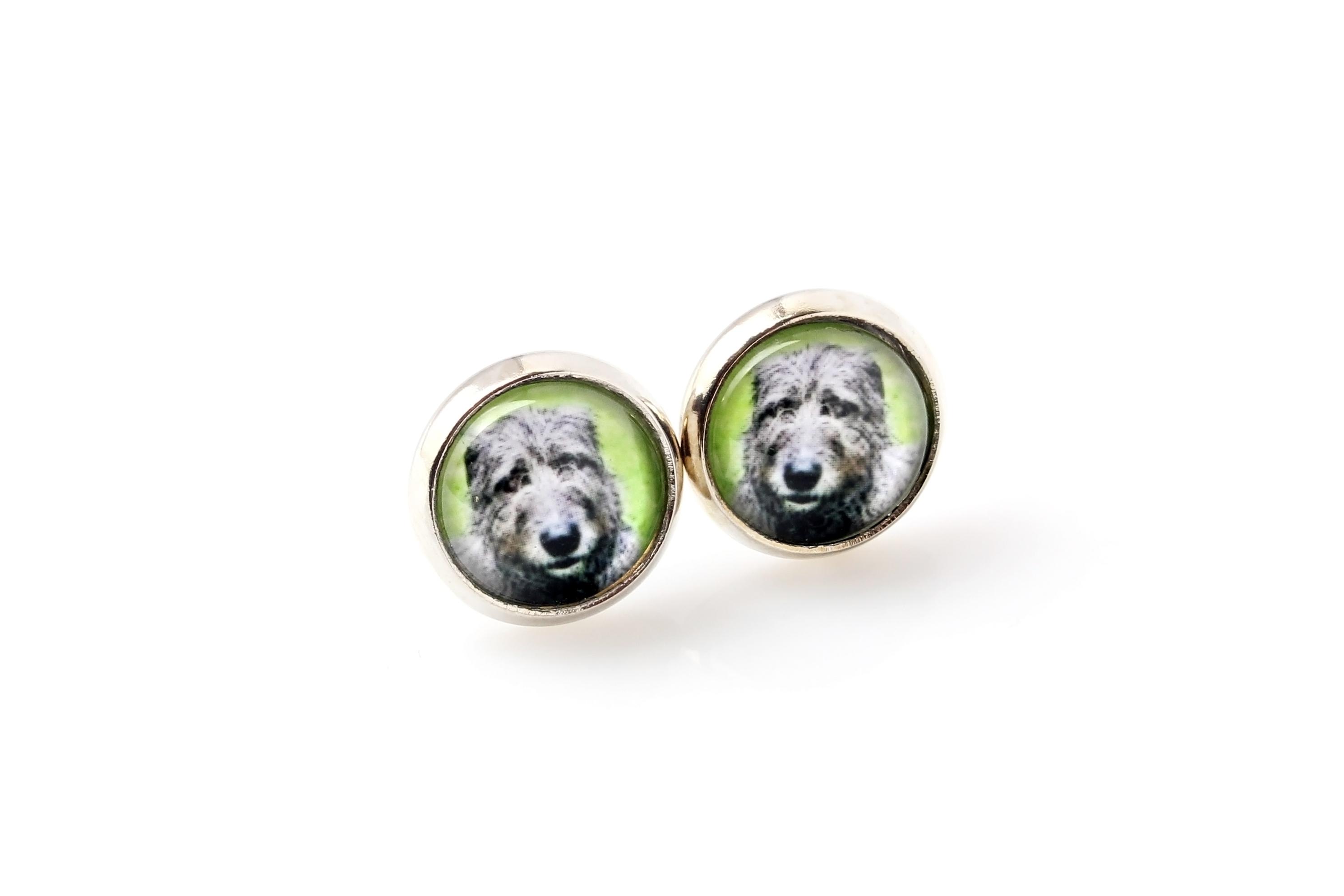 

Irish Wolfhound - earrings your photo handmade, own photo, jewelry from the Art.-Dog brand срібний