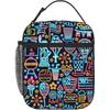 Lila und Blaue Schwebende Neonsterne Tragbare Lunchtasche Isolierte Lunchbox Wiederverwendbare Tragetaschen für Frauen Männer Arbeit Picknick Camping