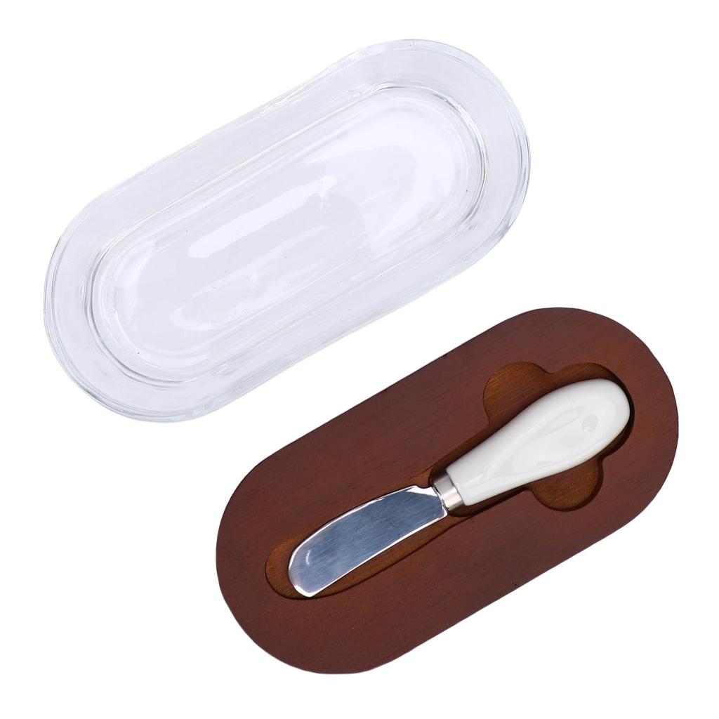 Glass Dish with Lid Airtight for Freshness 300ML Rectangular for Kitchen Countertop Decor