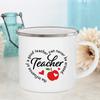 Lehrer verändern die Welt Druck Emaille-Tassen Kreative Kaffeetassen Trinkwasser Milchbecher Schule Zuhause Henkel Trinkgeschirr Lehrergeschenke