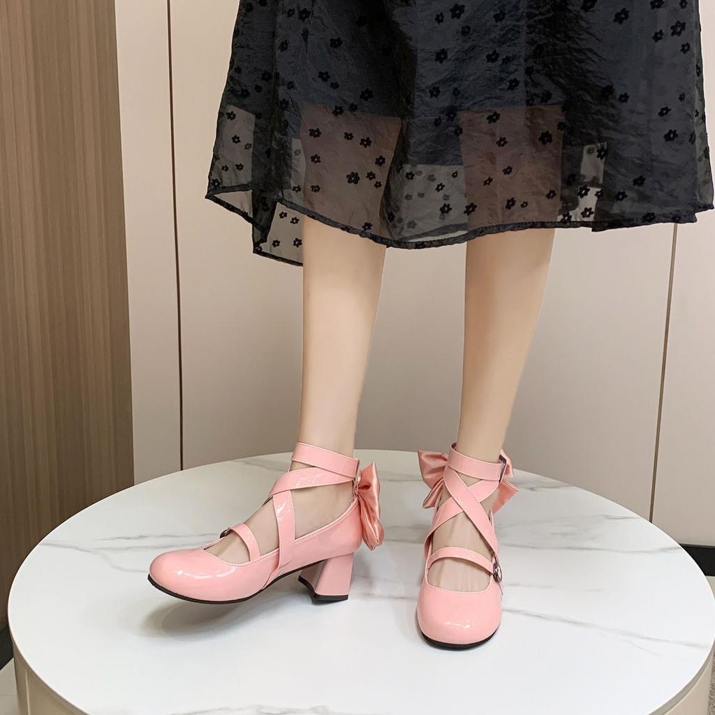Lolita Spot Unai Miss Cute Generating Girly Original Lolita Everyday Elegant Round Head Medium Heels