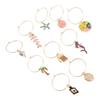 10pcs Beach Themed Wine Glass Charms for Stem Glasses Markers Drink Markers Tags Glass Identifiers for Party Weddings Home Bar