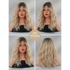 Gradient Blonde Small Lace Wig for Women - Short Curly Hair Natural Forehead Part, Voluminous Daily Quick Beauty, Fashion Full Cap