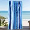 Classic Blue and White Stripes Beach Towel, Nautical Style Quick-Dry Sand-Free Microfiber Bath Towel for Yoga, Swim and Travel