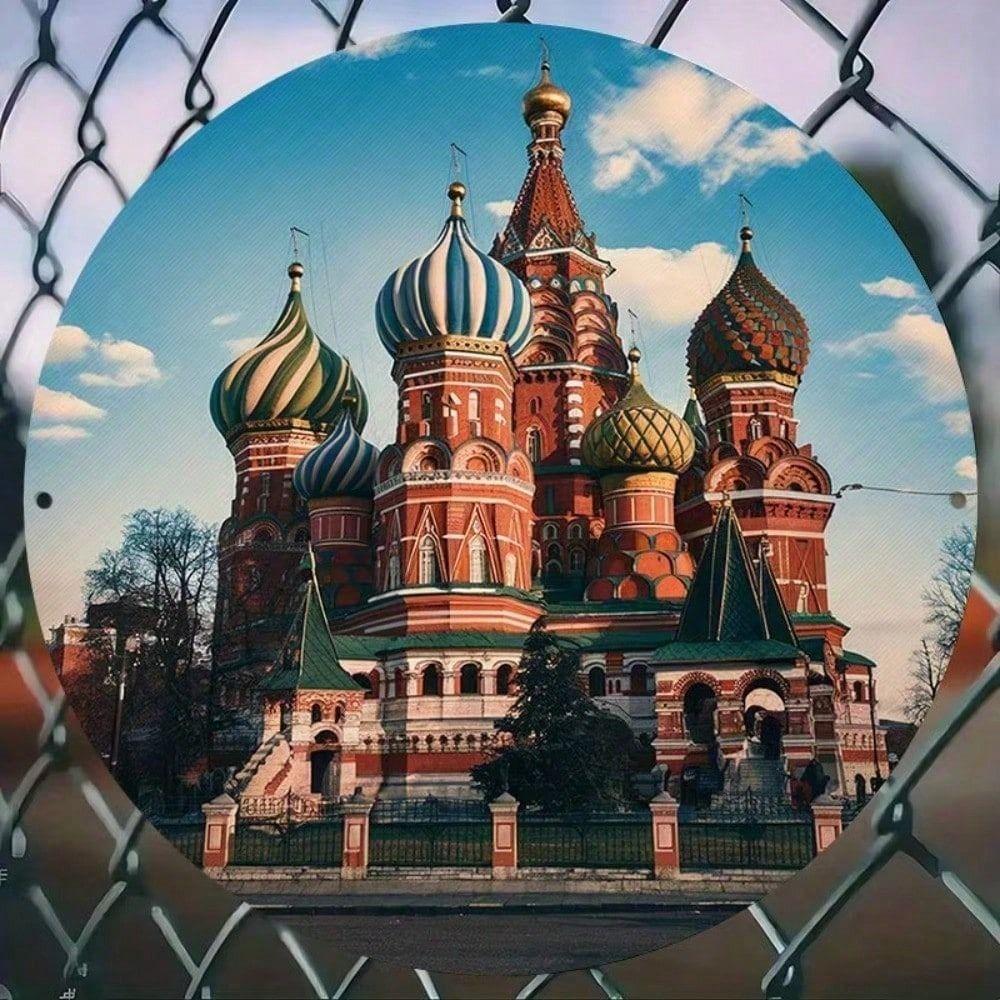Vintage Saint Basil's Cathedral Metal Wall Poster for Living Room