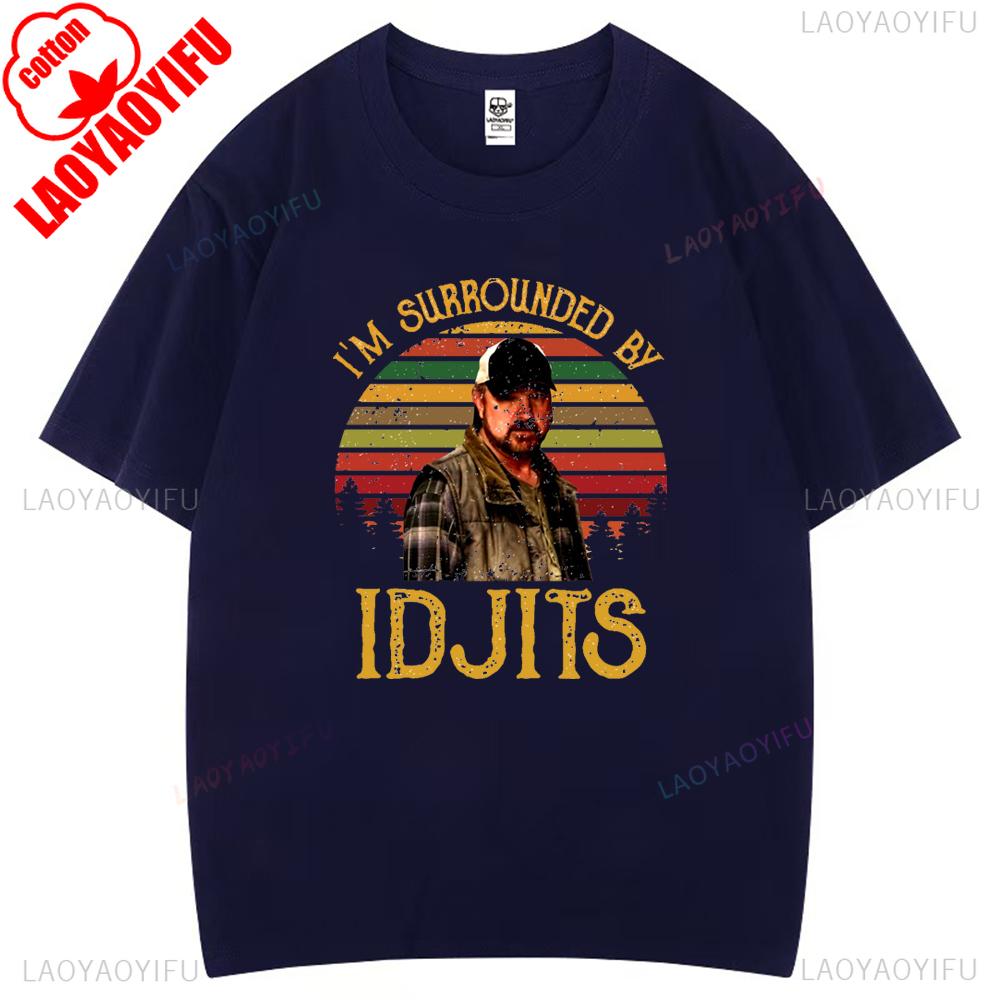 Vtipný Humor Jsem Obklopený Idjity Nadpřirozeno Bobby Singer Televizní Grafická Trička Žena Muž Vysoce Kvalitní Bavlněné Tričko Ležérní