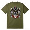 Japanese Kitsune Fox Mask Racing Helmet Motorcycle Sprocket Graphic T Shirt Crew NeckSleeve Streetwear Tee for Motorbike Rider
