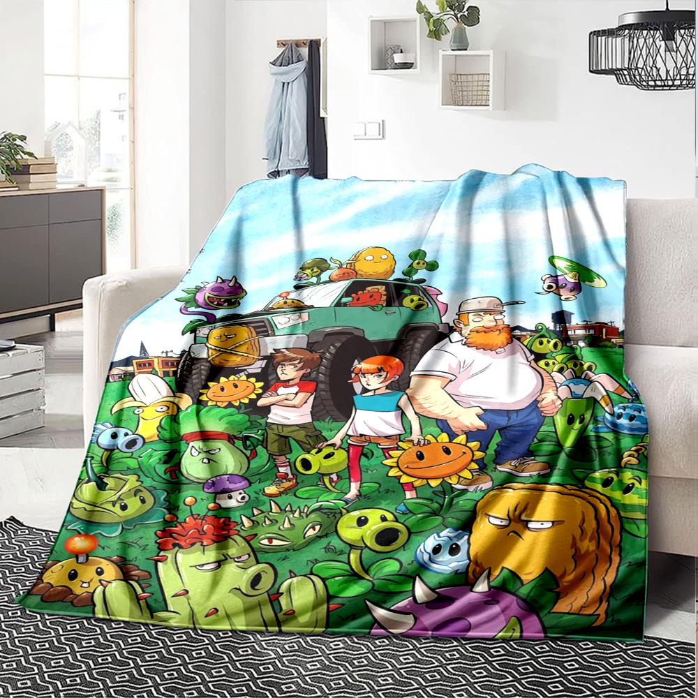 Plants Vs. Zombies Blanket Durable Comfort Great for Bedding Chair Sofa All-Season Use Digital Print Birthday Christmas Gift Blanket