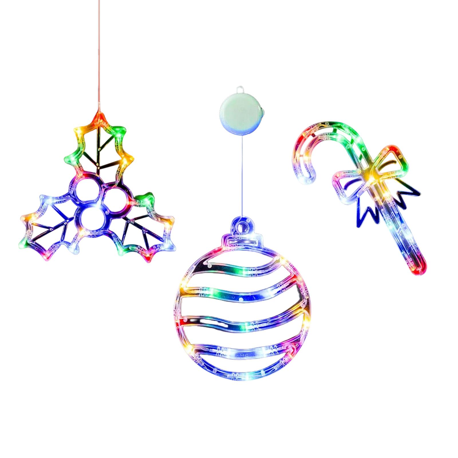 

LED Christmas Window Lights with Suction Cups Christmas Sucker Lamp Battery Operated for Xmas Window Decor