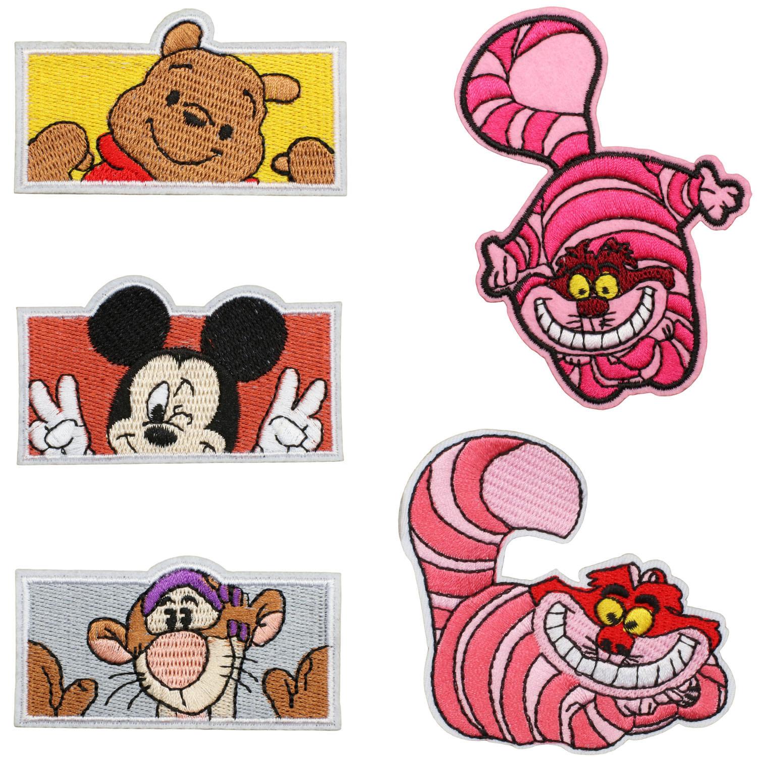 

Cartoon Character Embroidery Cloth Sticker Cat Cat Chapter Boy Cartoon Patch Sticker Bear Computer Embroidery Label Clothes Decoration Ironing Set of 5
