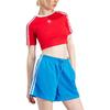 adidas Originals Round Neck Pullover Letter Logo Striped Short Sleeve T-Shirt Women Tops Red IP0665
