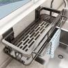 Wall-Mounted Kitchen Rack: No-Punch Seasoning Shelf & Draining Basket