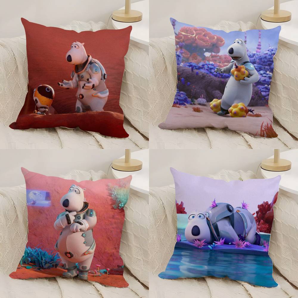 Cute B-Backkom Pillow Case Home Dorm Chair Back Short Plush Double-Sided Printing Office Nap Time Cushion Cover