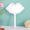 1Pc Handheld Makeup Mirror Lip Shape Makeup Vanity Mirror With Handle Hand Mirror Salon Compact Mirrors Cosmetic Mirror For Women