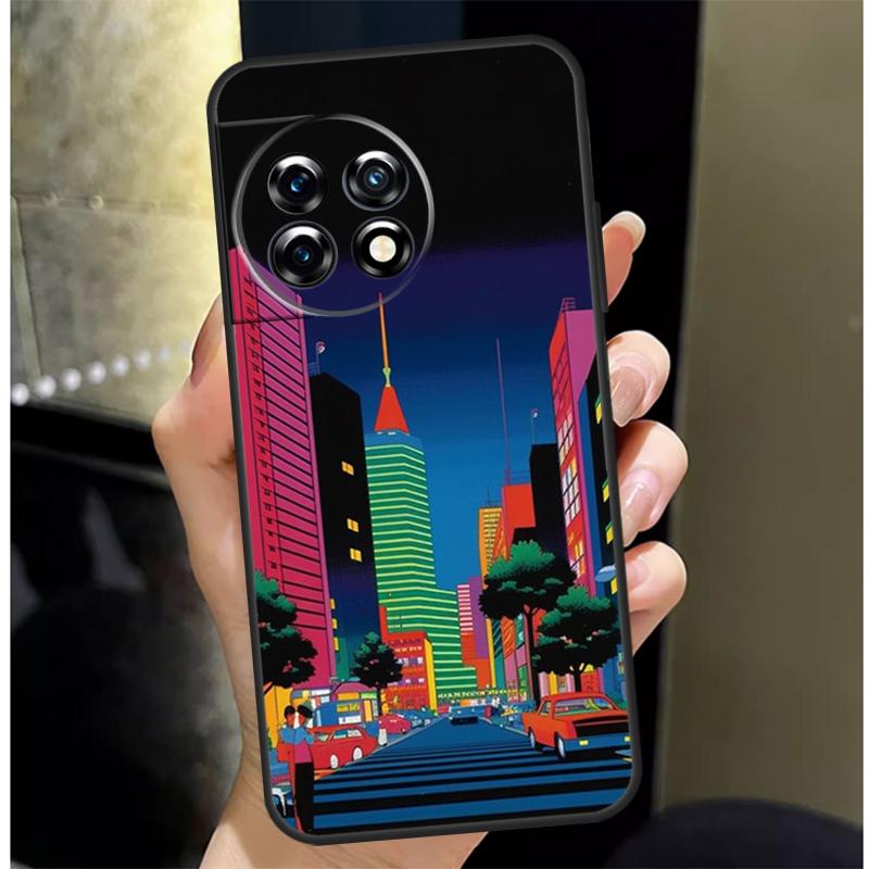 City Pop Art At Night Cover For OnePlus 13 13R 12 12R 11 10 Pro 8T 10T OnePlus Nord 4 CE 3 2 Lite N30 N20 N10 Case