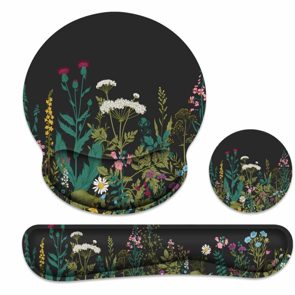 3Pcs/Set Soft Mouse Wrist Support Pad Non-Slip Base Keyboard Hand Cushion Desktop Accessories