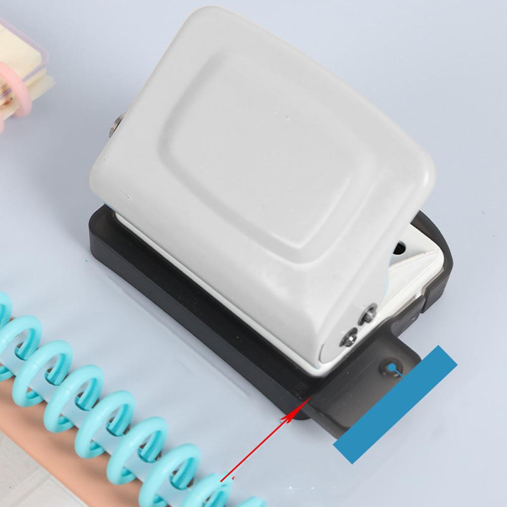 6 Hole Puncher Portable Paper Punch Tool for 20 26 30 Holes Loose Leaf Notebook Planner Craft Projects White