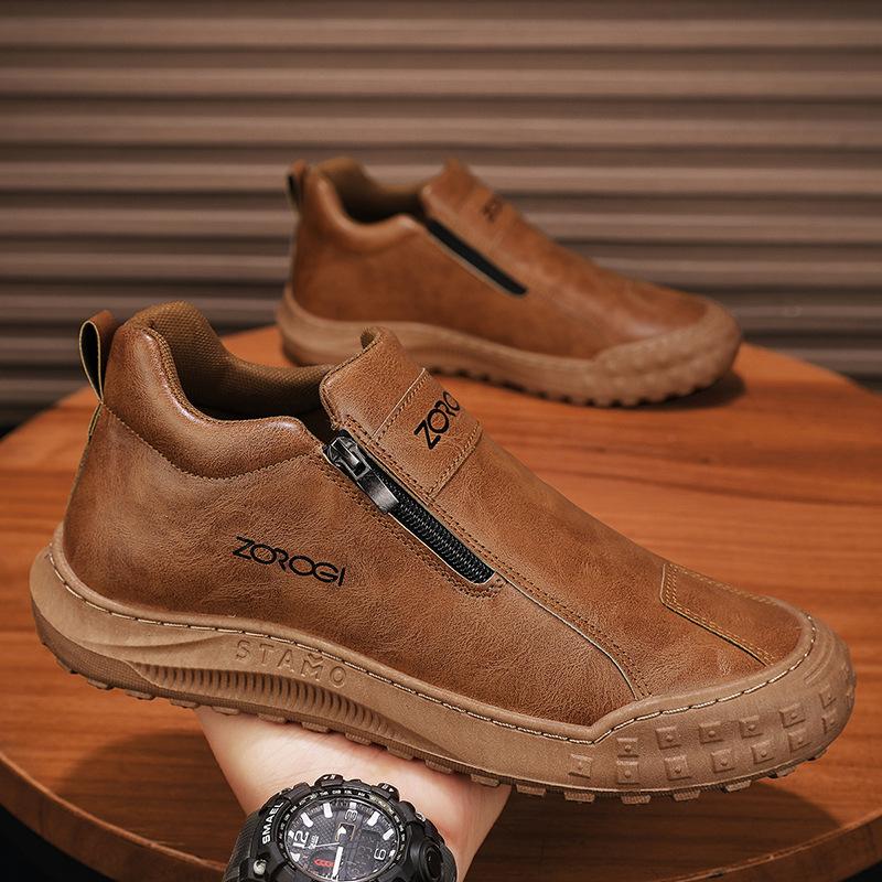 Spring mid-help zipper outdoor casual shoes personalized shoes