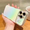 For iPhone 15 Pro Max Case Curly Shape Love Heart TPU Phone Cover Iridescent Gradient