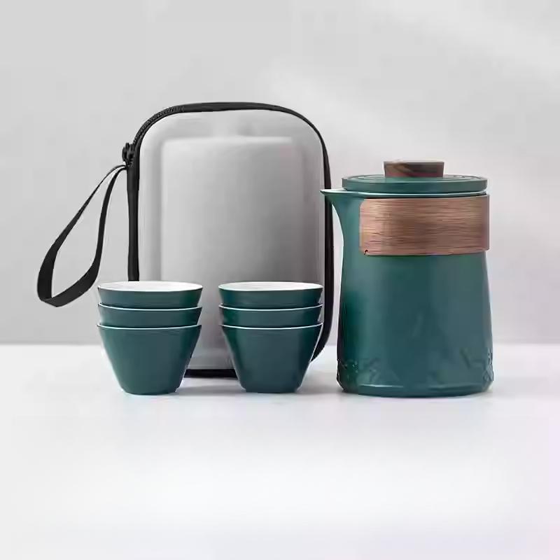 Portable Travel Tea Set Small Set Gift Carry-on Outdoor Tour Kung Fu Brewing Tea Cup Ware Single Camping Fast Guest Cups