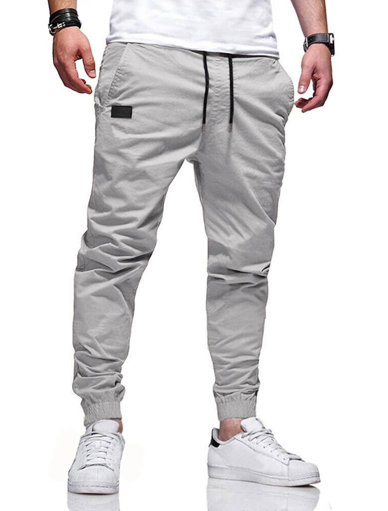 Commerce extérieur quatre saisons pantalon droit hommes décontracté sport coton taille européenne cordon de serrage sac fourre-tout salopette
