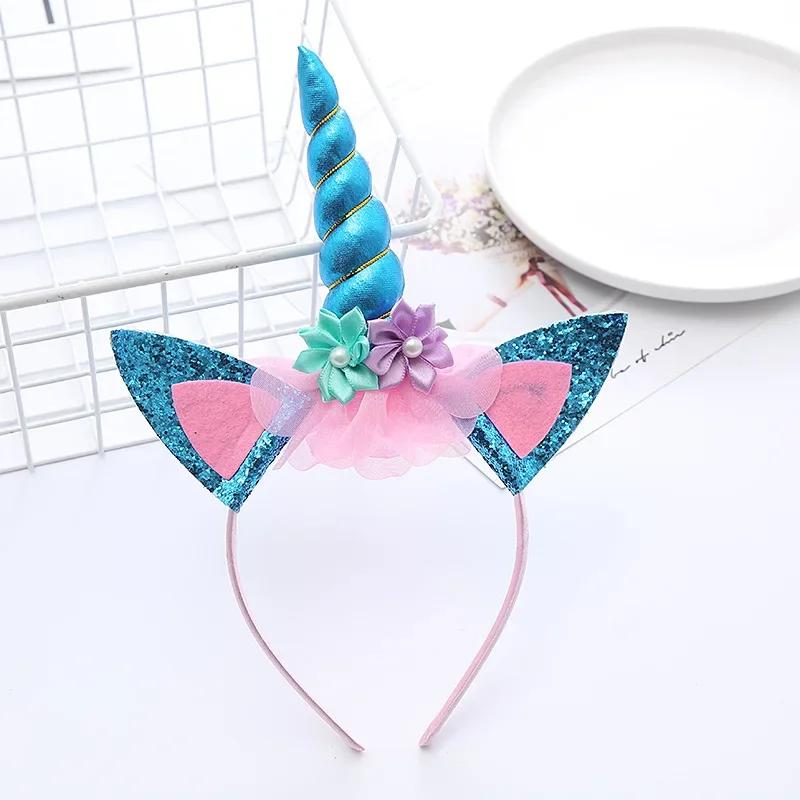 Einhorn Haarband Mädchen Halloween Party Leistung Hut Kopfbedeckung Einhorn Thema Geburtstag Süße Kinder Stirnband Zubehör