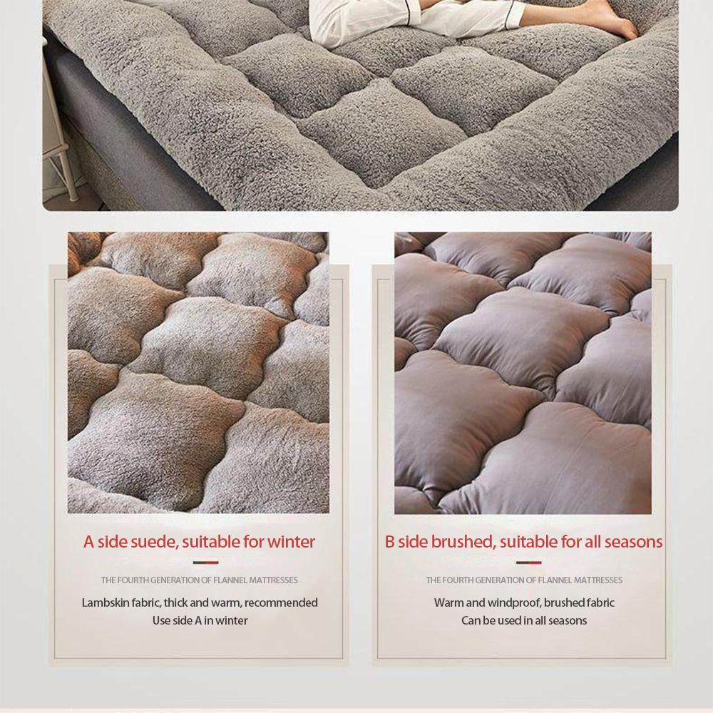 Gruby podkład na materac ze sztucznej jagnięcej skóry na łóżko w akademiku