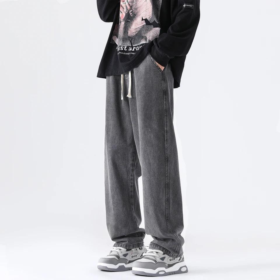 Men's Summer American High Street Trendy Pants Wide-leg Straight Loose Casual Trendy Casual Long Pants