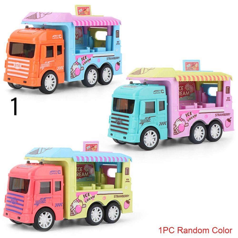 Door Push Forward/Backward Ice Cream Truck Kitchen Role Play Mini Inertia Car Van Lorry Model