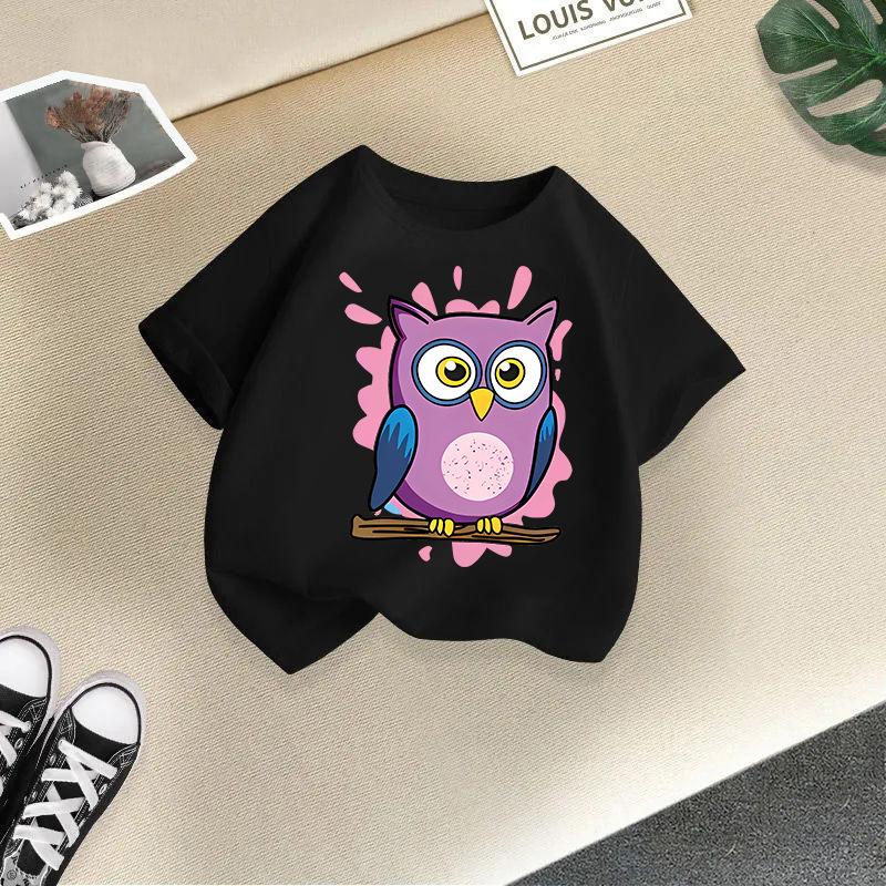 2-13Y Kid T Shirt Owl Printed Children T-shirt Kids Clothes Tshirt Tops Tee Boys Girls Baby Tee