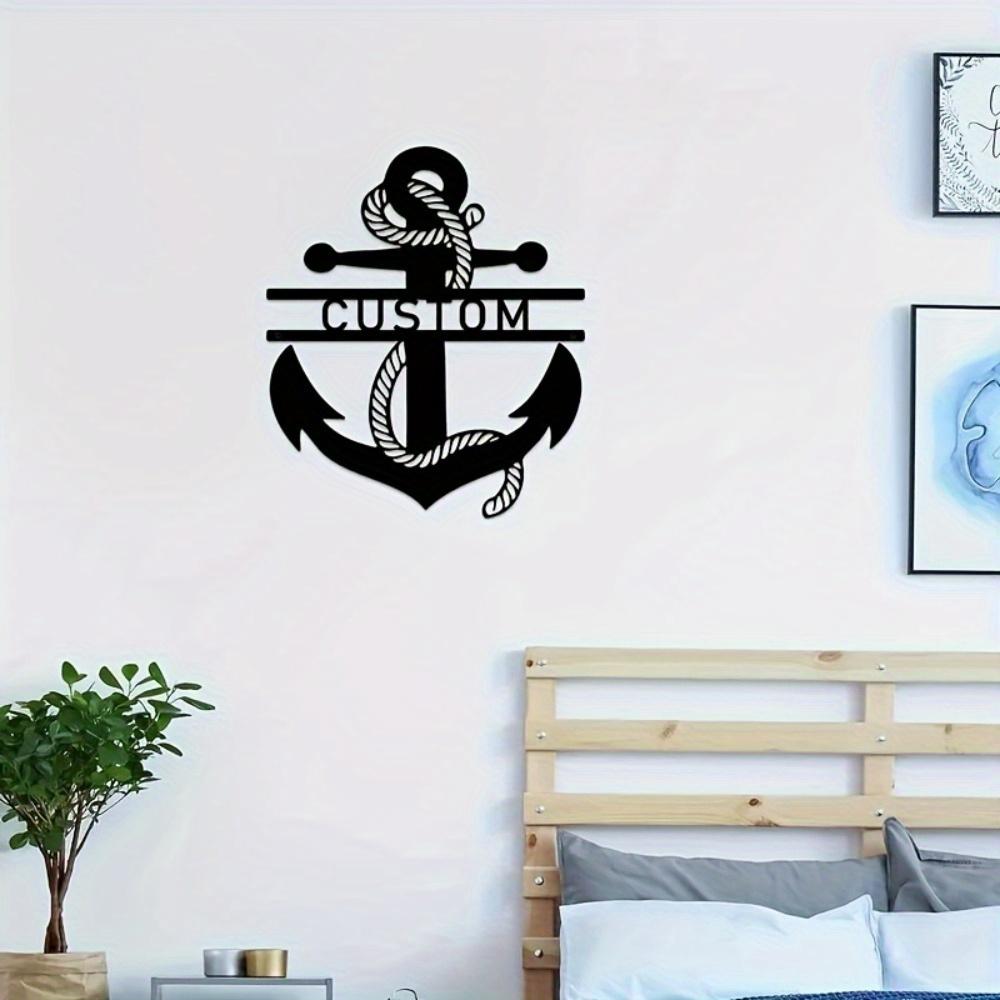Vintage Anchor Metal Wall Art Personalized Home Decor Nautical Sign